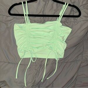 Mint Green Ruched Crop Top